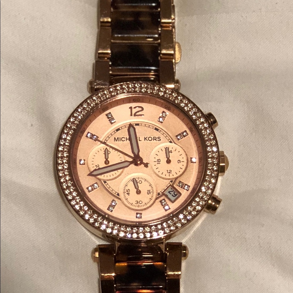 Michael Kors Rose Gold and Tortoise Shell Watch