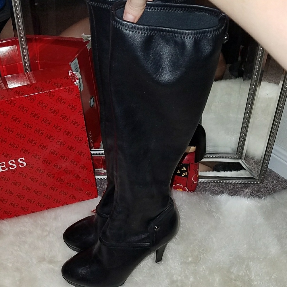 Guess Black Knee-high Stiletto Boots