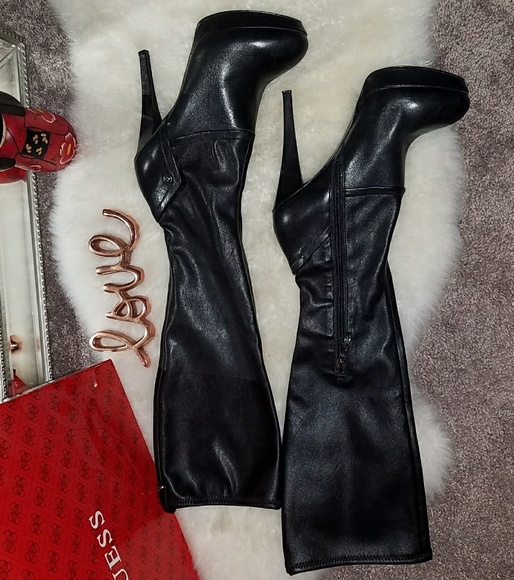 Guess Black Knee-high Stiletto Boots