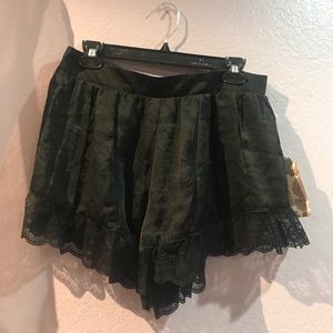 Black silky shorts