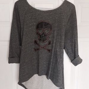 Grey leather sugar skeleton sweater