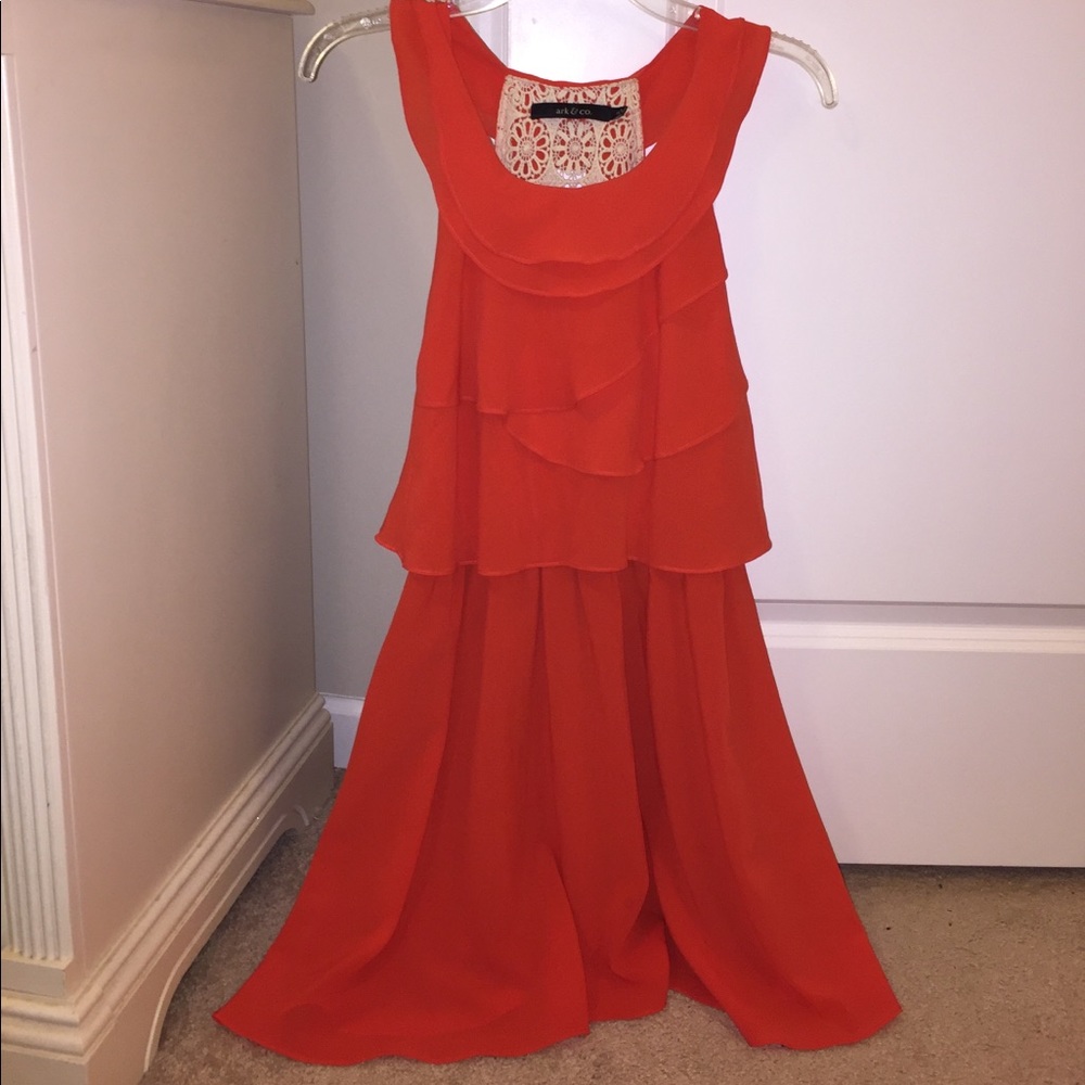 Orange dress with layers