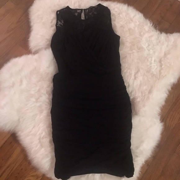 Cynthia Steffe Abigail ruched black lace dress XS - Picture 4 of 4