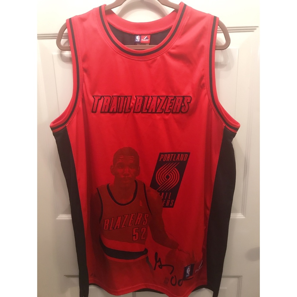 Greg Oden Trailblazers NBA jersey NWOT L signed