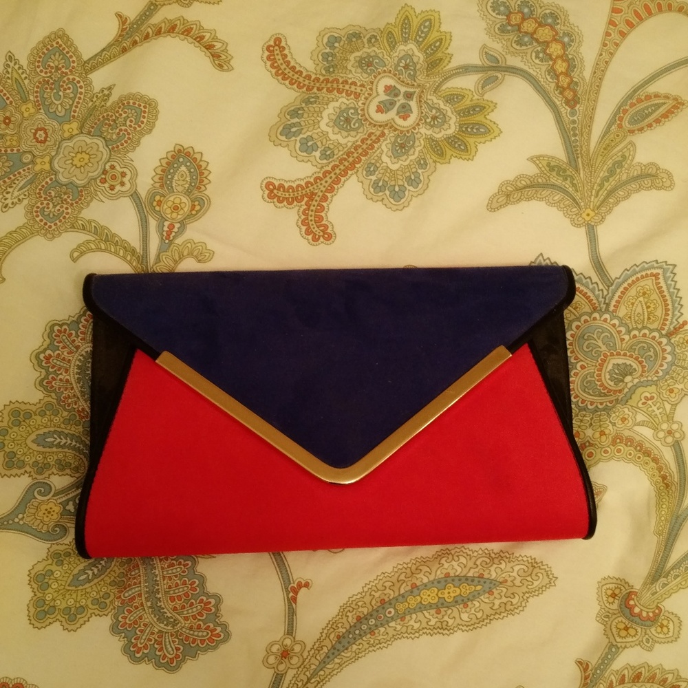 ALDO faux suede envelope clutch purse