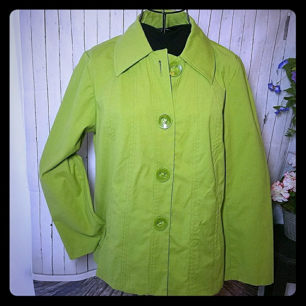 New Bright Green Stretch Cotton Jacket