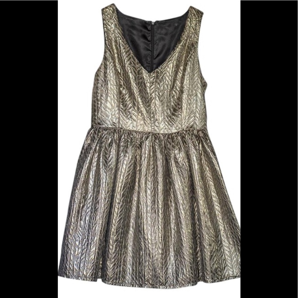 Kensie Gold Vneck Sleeveless Party Dress - Picture 1 of 5