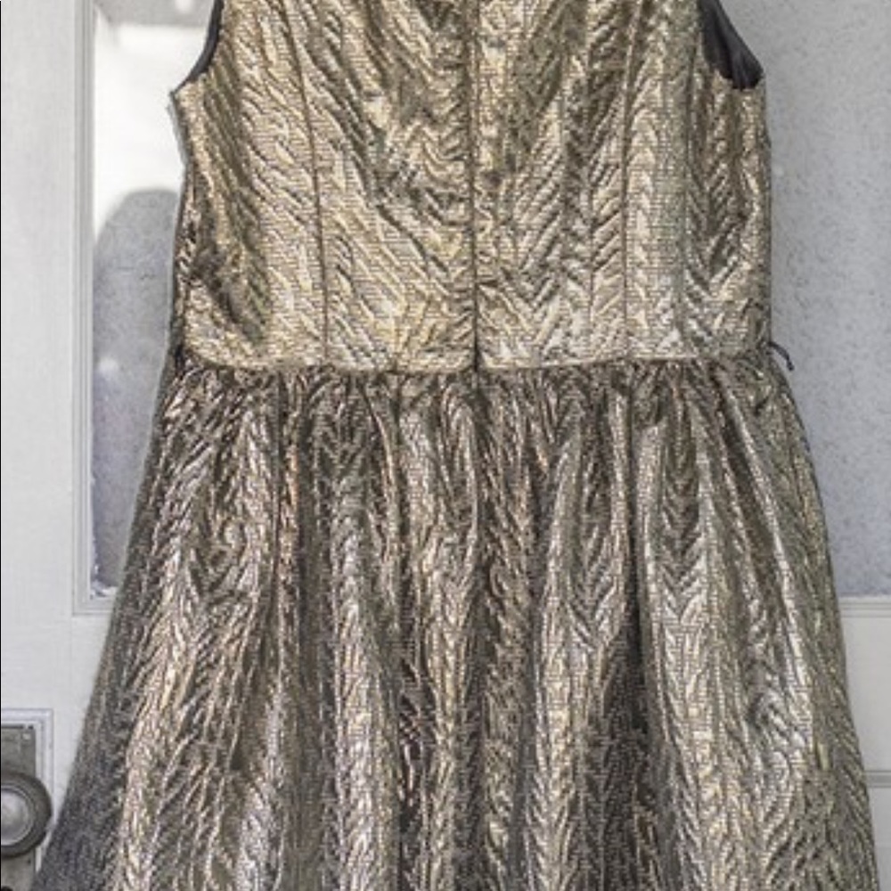 Kensie Gold Vneck Sleeveless Party Dress - Picture 2 of 5
