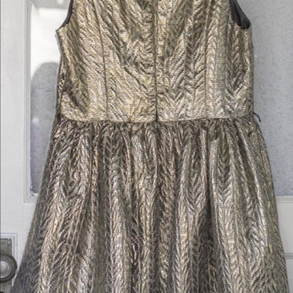 Kensie Gold Vneck Sleeveless Party Dress - Picture 2 of 5