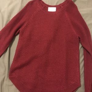 Maroon sweater, great for cold weather