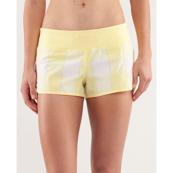 lululemon athletica Pants - Lululemon Run: Speed Shorts Gingham Mellow Yellow