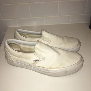 White slip on vans