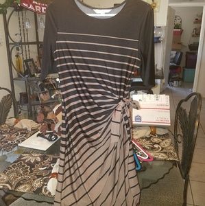 Black and brown striped dress