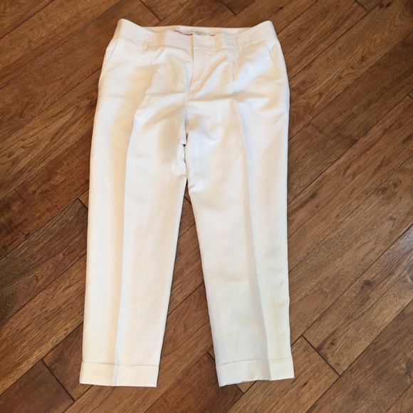 Banana Republic Pants - Banana Republic White Crop Pants
