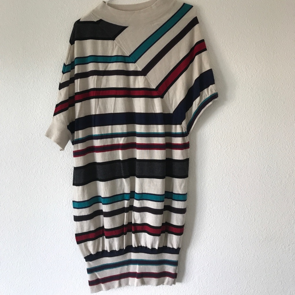 Love moschino stripe wide mock neck dress