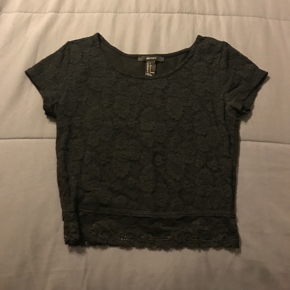 Forever 21 Floral Lace Crop Top