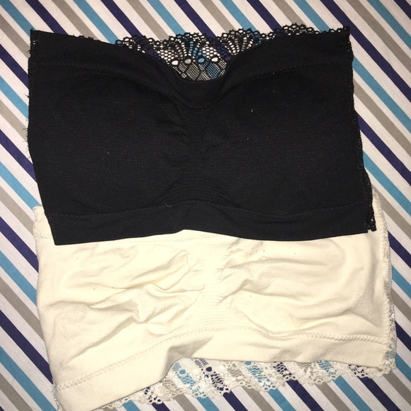 Women's seamless strapless bra with lace back. - Picture 2 of 4