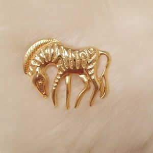 Gold Zebra Brooch