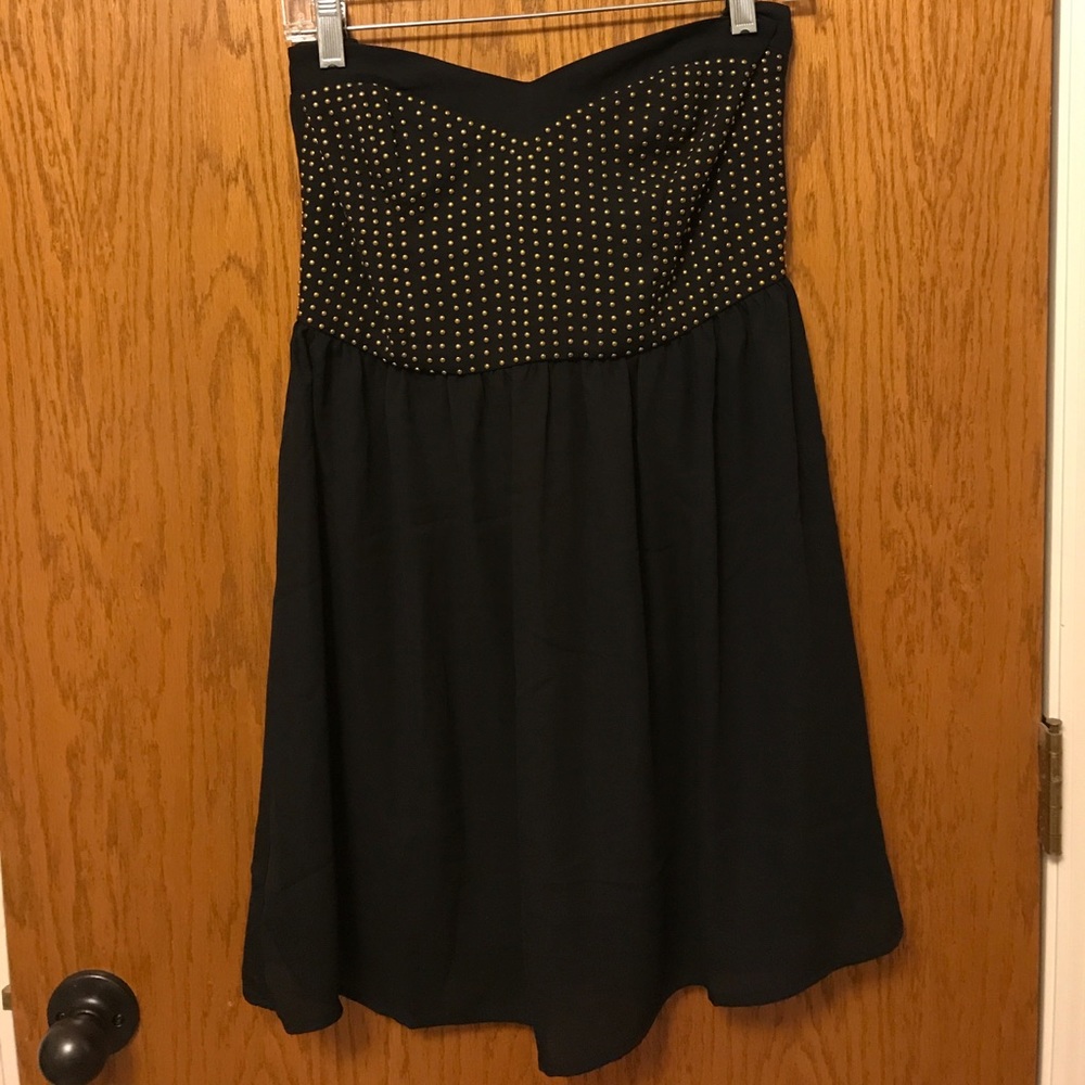 Black dress with gold studs