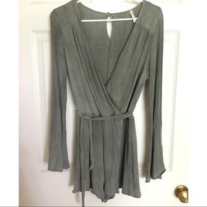 Boho Army Green Romper