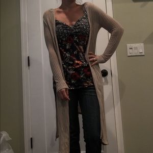 Long lightweight cardigan small/med tan