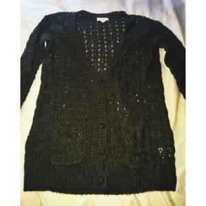 Mossy Knit Cardigan Sweater