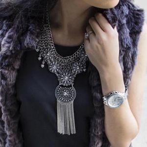 Silver statement necklace