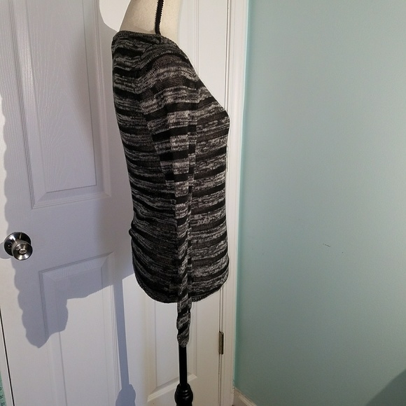 Nwot Ann Taylor Gray Striped Sweater - Picture 2 of 5