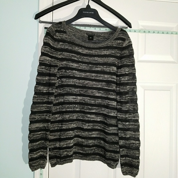 Nwot Ann Taylor Gray Striped Sweater - Picture 4 of 5