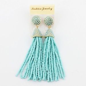 Jewelry - NEW Sky Blue Turquoise Piñata Tassel Drop Earrings Jewelry - NEW Sky Blue Turquoise Piñata Tassel Drop Earrings