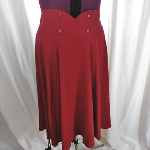 ChicStar retro high waist circle skirt red 18