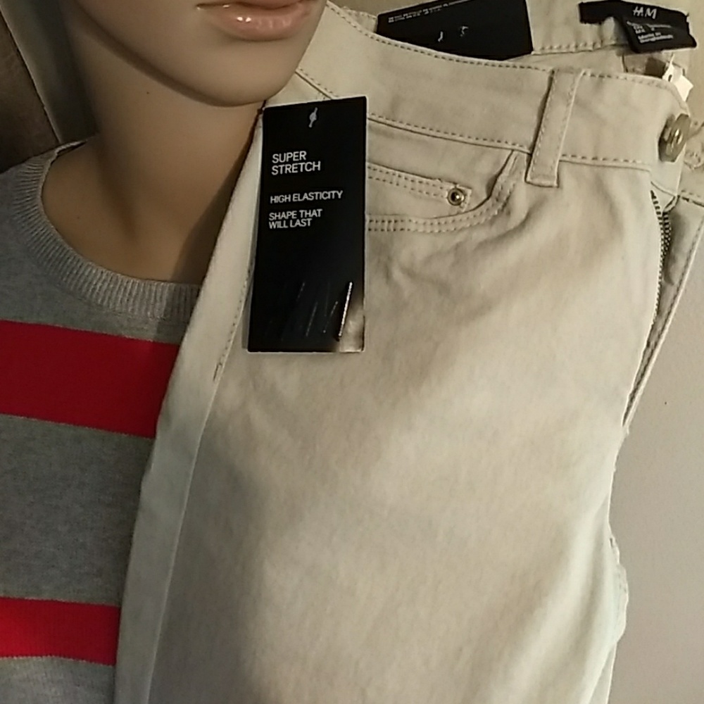 Tan colored super stretch H&M sz 2 slim denim jean