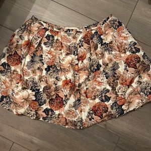 Autumn Floral Button Down Skirt