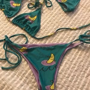 KOVEY surfing bananas string bikinis