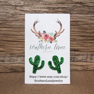 Cactus Acrylic Stud Earrings