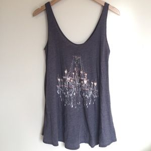 Wildfox Flowy Gray Tank Size S