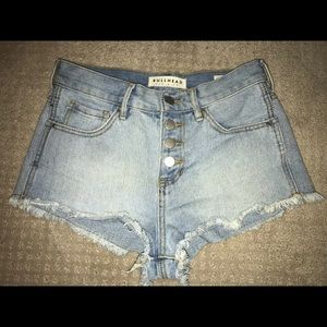 Button up denim shorts