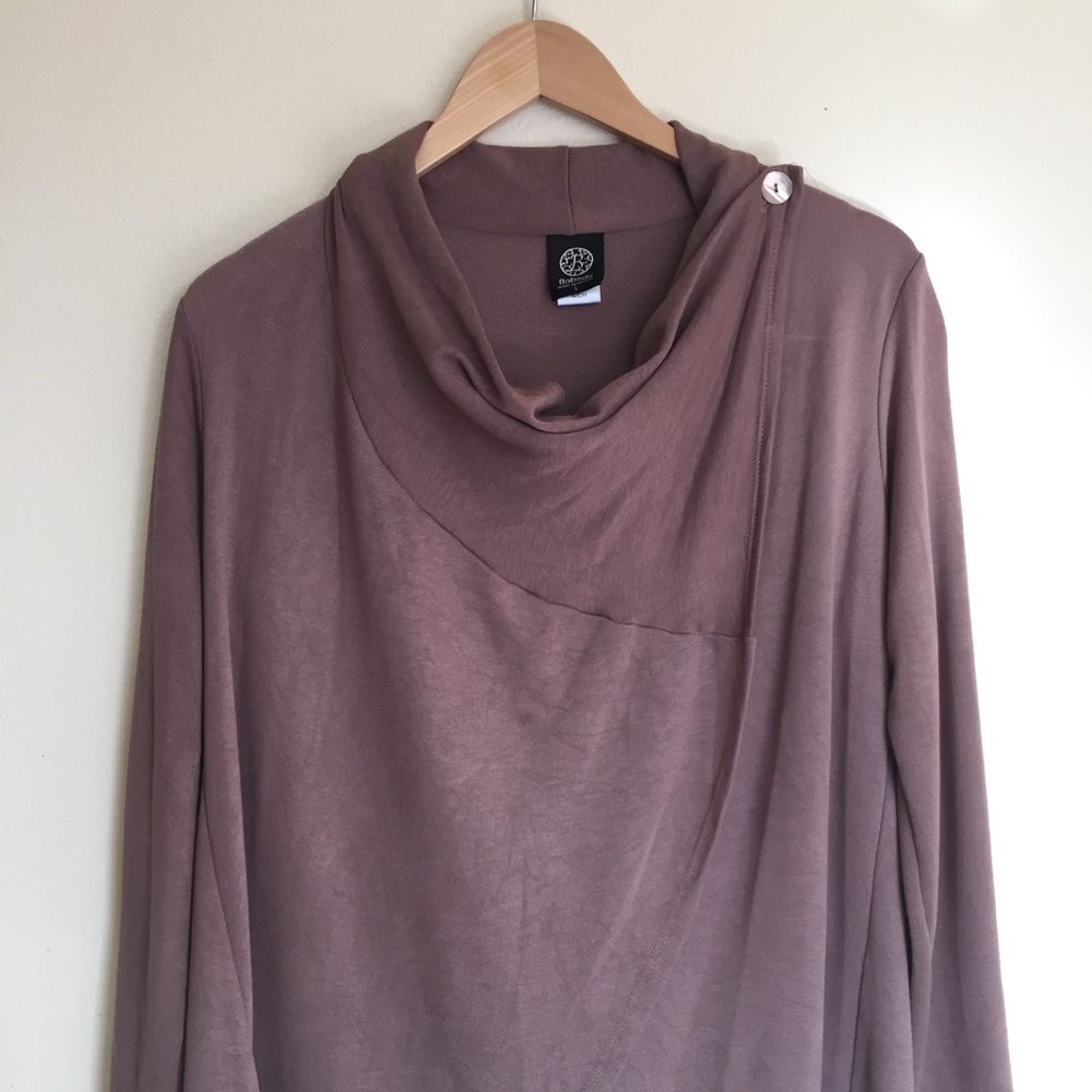 Bobeau Long Sleeve Tunic Wrap Shirt