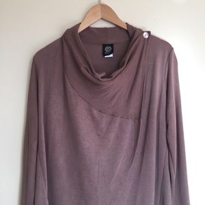 Bobeau Long Sleeve Tunic Wrap Shirt