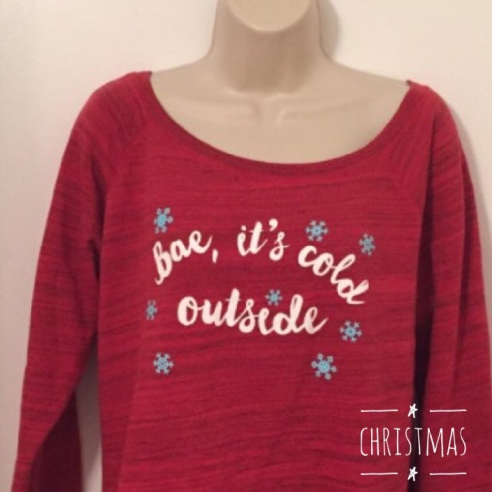 TEE4TOO  red oversize sweatshirt Christmas  large