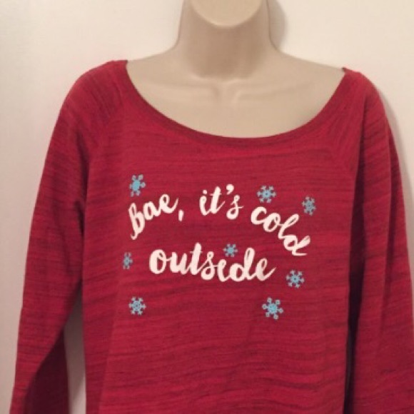 TEE4TOO  red oversize sweatshirt Christmas  large - Picture 8 of 8