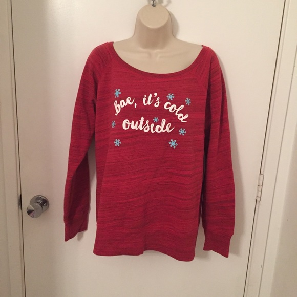 TEE4TOO  red oversize sweatshirt Christmas  large - Picture 3 of 8