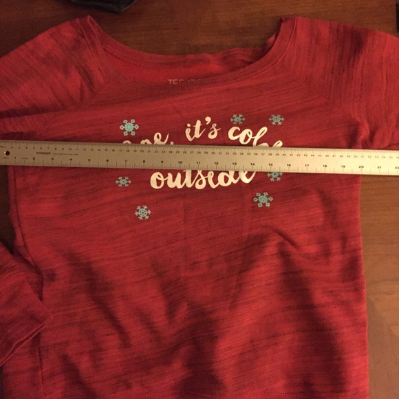 TEE4TOO  red oversize sweatshirt Christmas  large - Picture 6 of 8