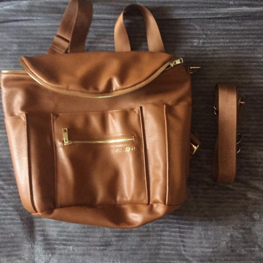 Fawn design diaper bag in brown