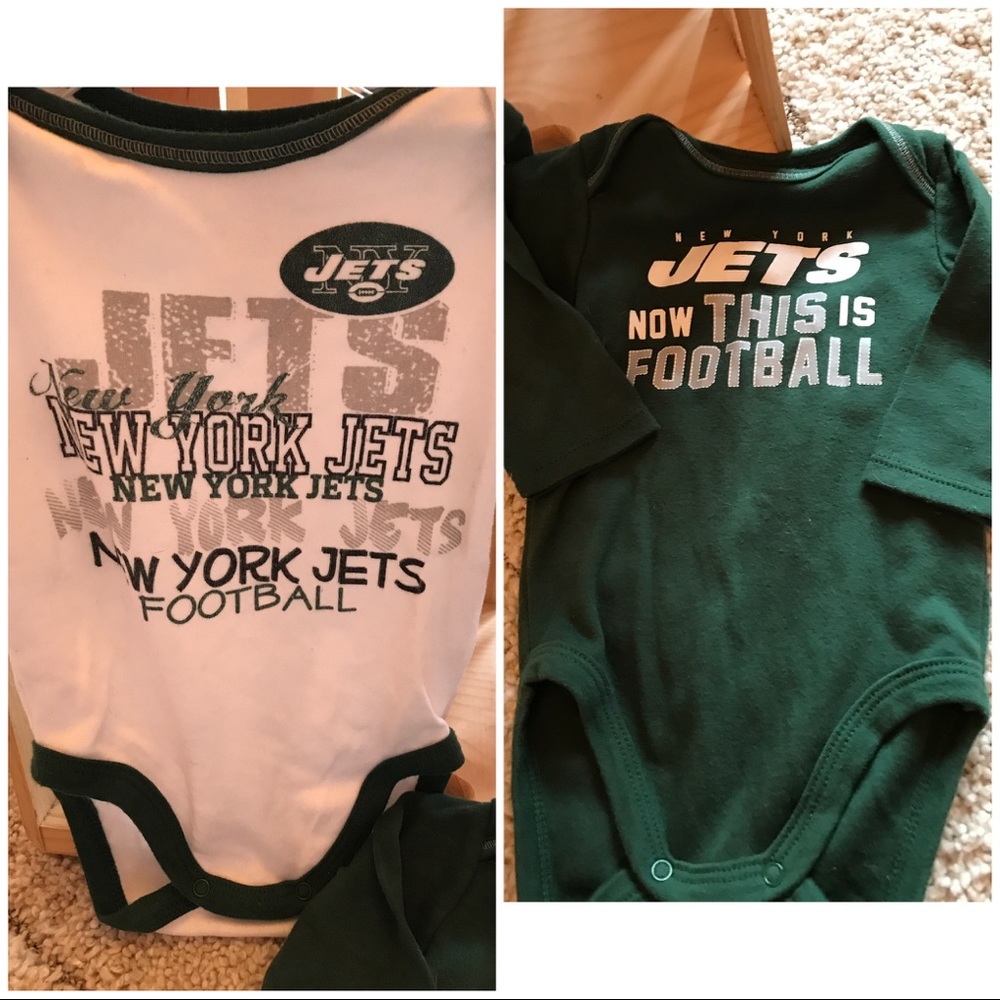 🏈0-3 Month NFL JETS onesies unisex EUC