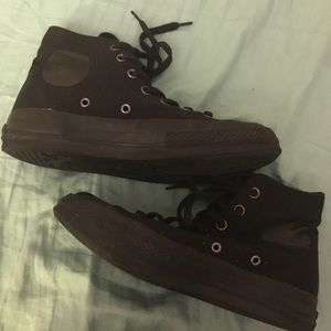 All Black hi top Converse