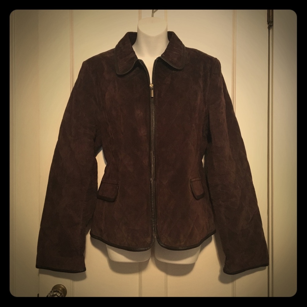 Charter Club Brown Leather Jacket
