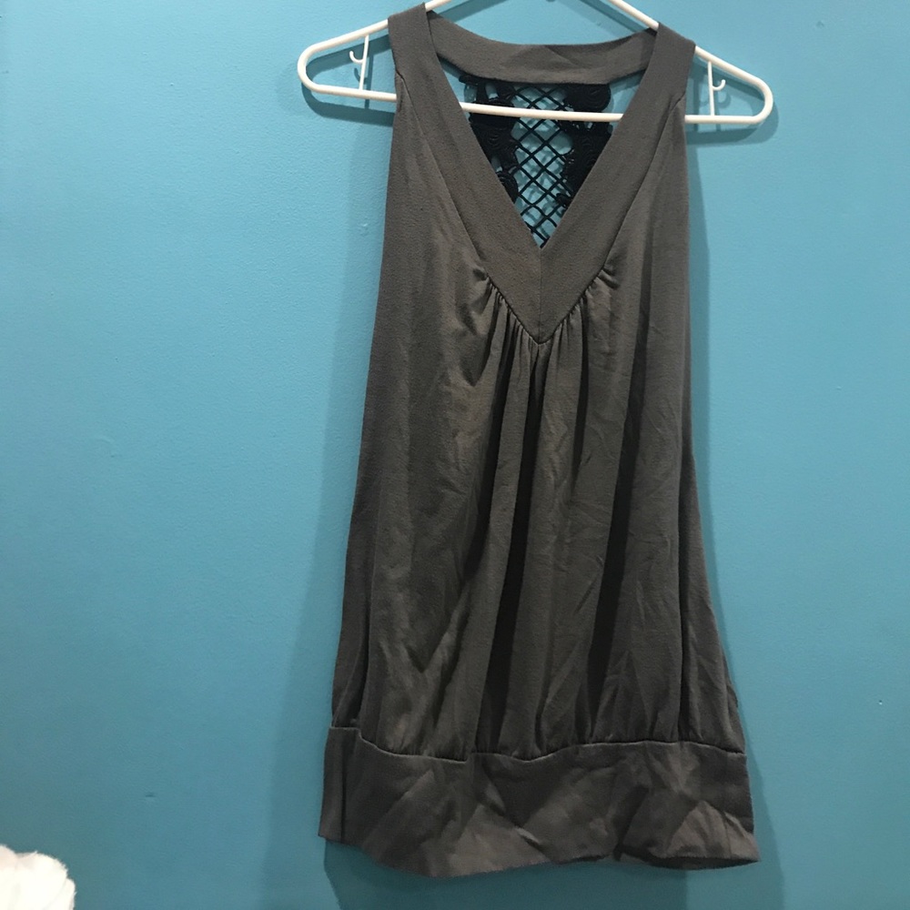 Gray and Lace Blouse