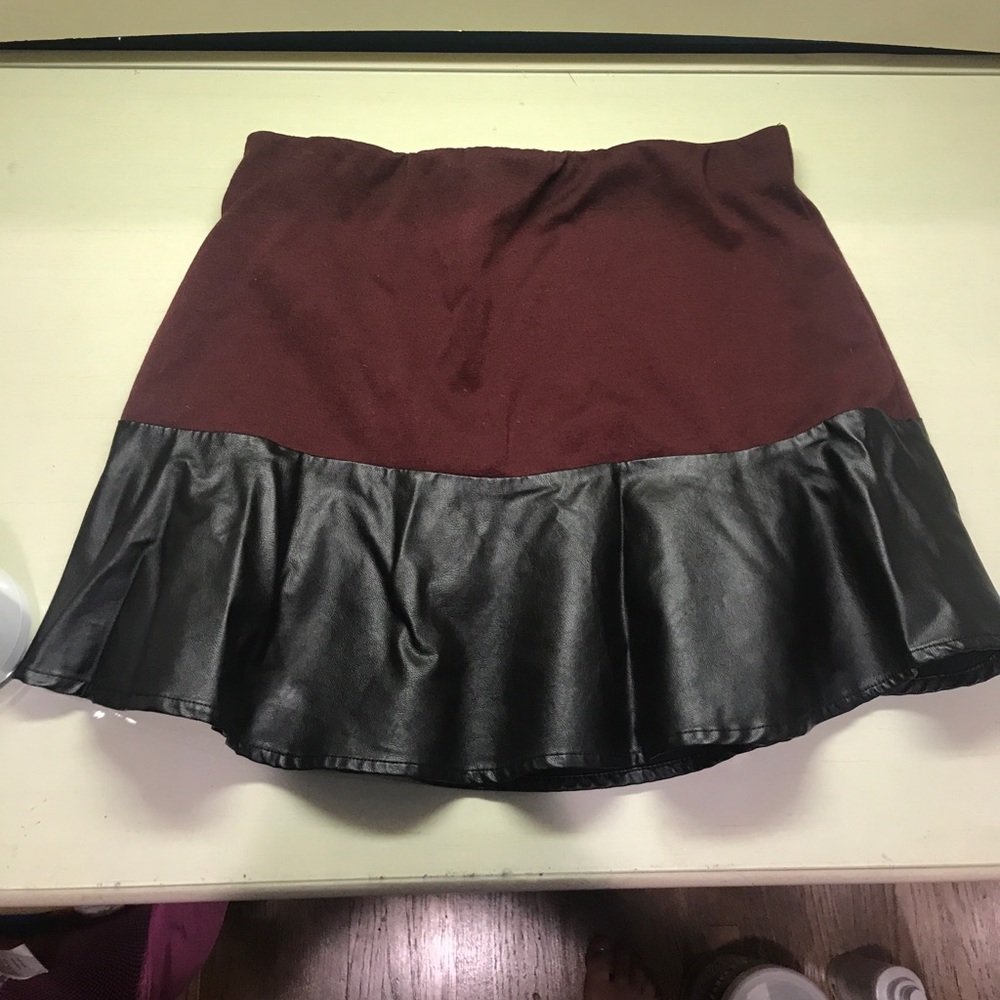 Maroon Mini Skirt