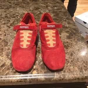 Puma Ferrari red suede sneakers